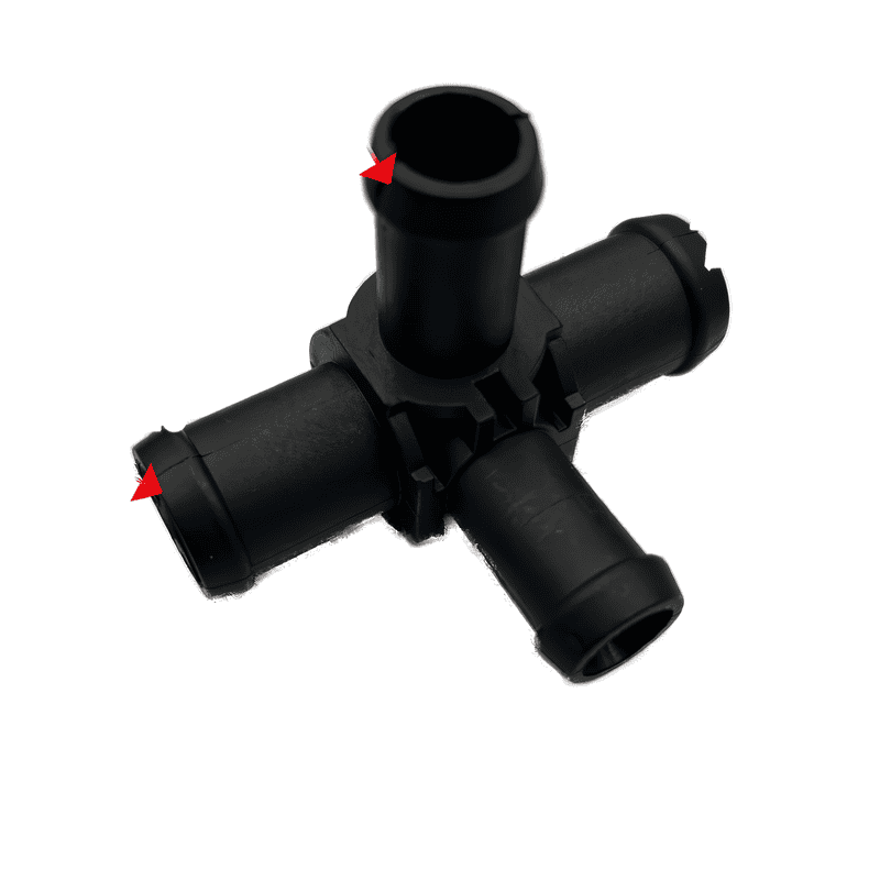 Coolant Pipe Fitting Heater Cross 4-Way Plastic 20x20x16x16